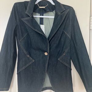 NWT WHBM Women's Dark Blue Denim Blazer